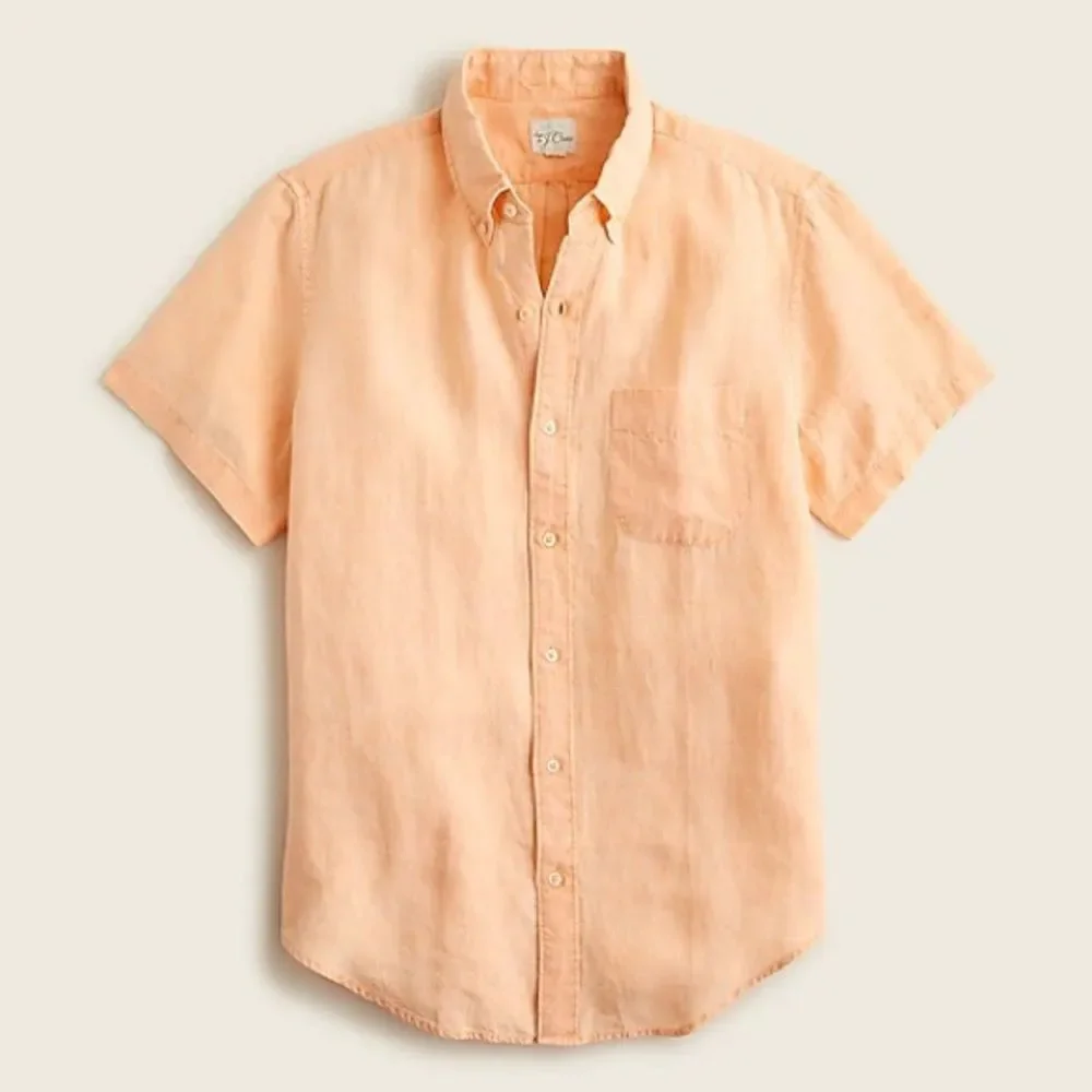 Sold!Jcrew McNutt garment-dyed Irish linen shirt - Picture 1 of 9